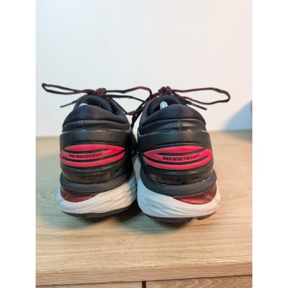 Asics Gel Kayano 25 Men\'s Running Sneakers Color Black Red | Size 12 Distressed main image 7
